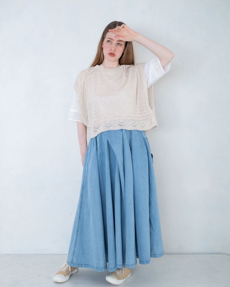 【予約】S/S TT194 コットンリネンのニットベスト（3月）