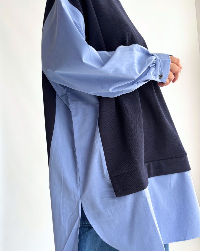 ニットコンビトップス 'JOHA' Navy