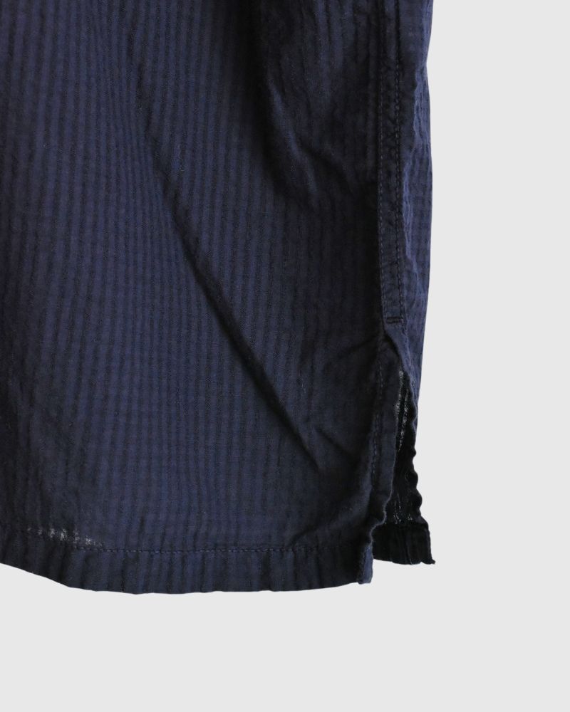 80s ORGANIC CHECK COMBI OVERDYE / BALL BUTTON 4 POCKET LONG JACKET Navy
