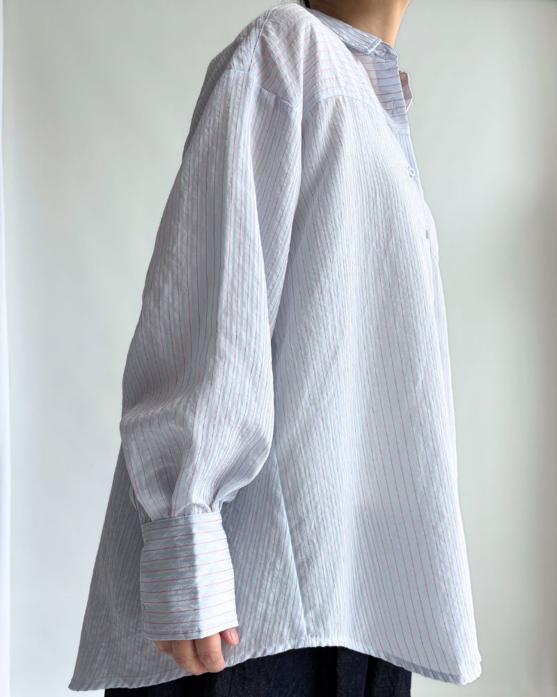 シアーストライプシャツ 'TESSA' Saxe