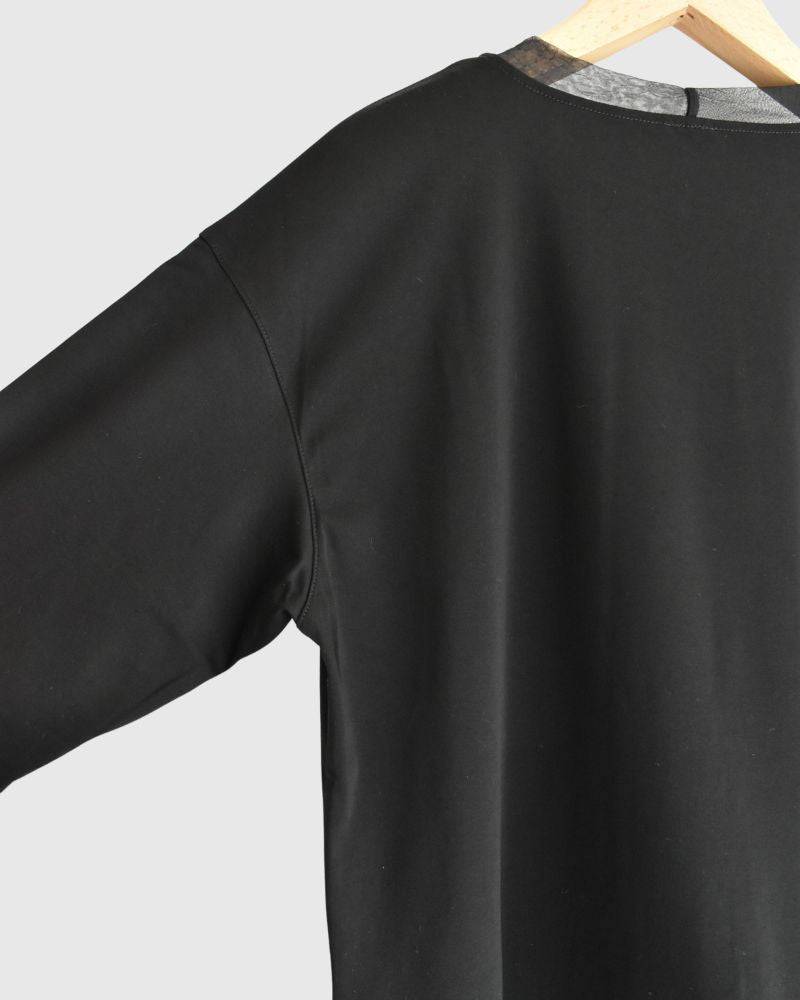 ANAIA SMOOTH/TULLE プルオーバー Black