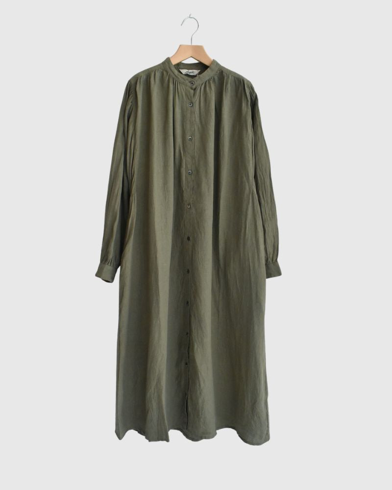 フレンチリネン ドレス Khaki