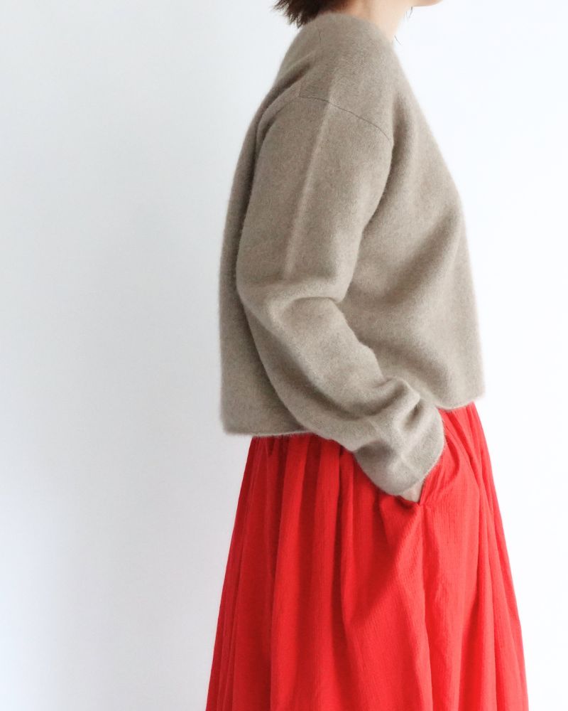 ラクリッチ クルーネックニットプルオーバー Natural