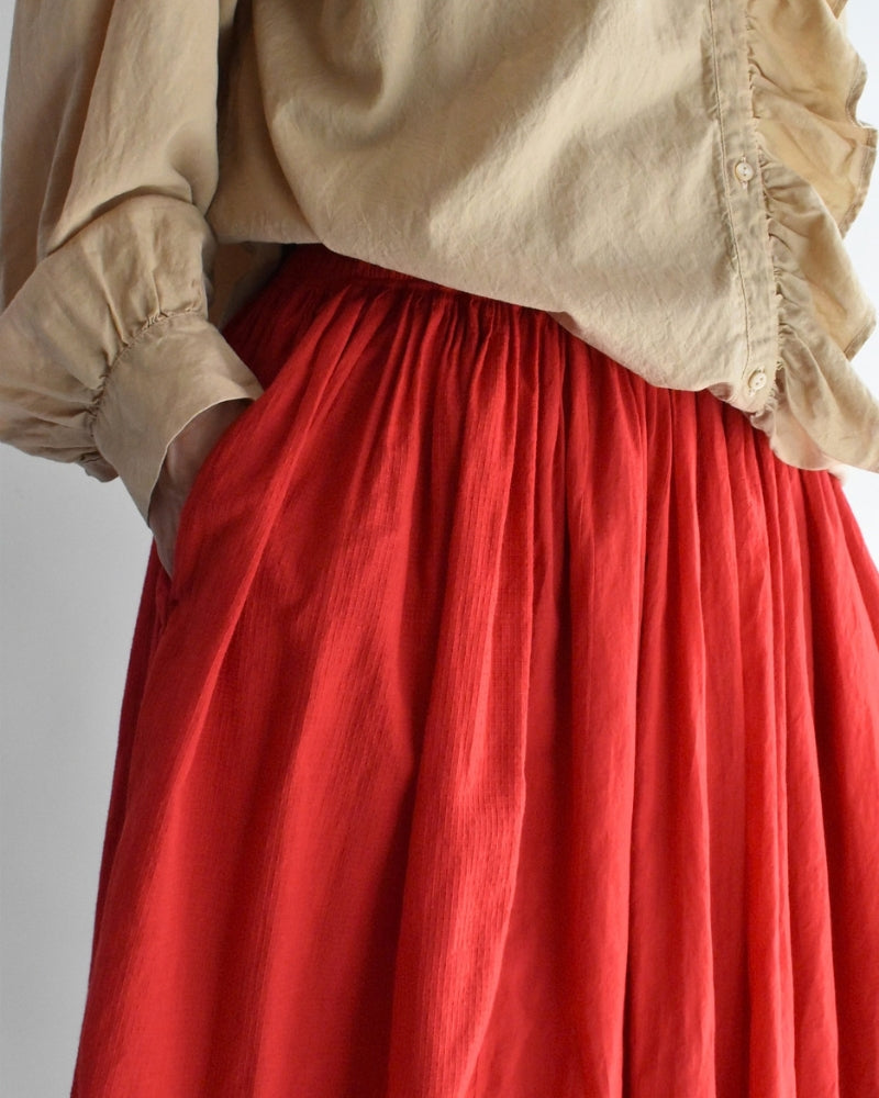 RAJASTHAN GATHERED SKIRT Red