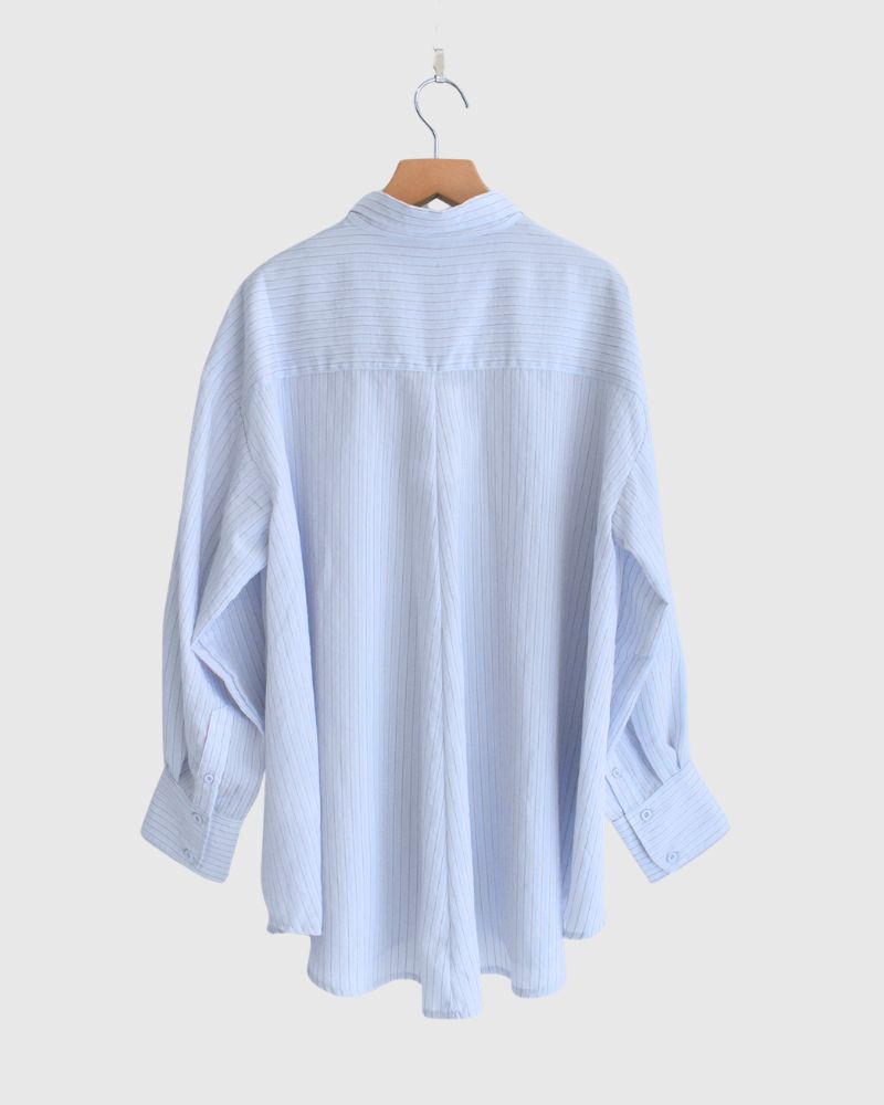 シアーストライプシャツ 'TESSA' Saxe