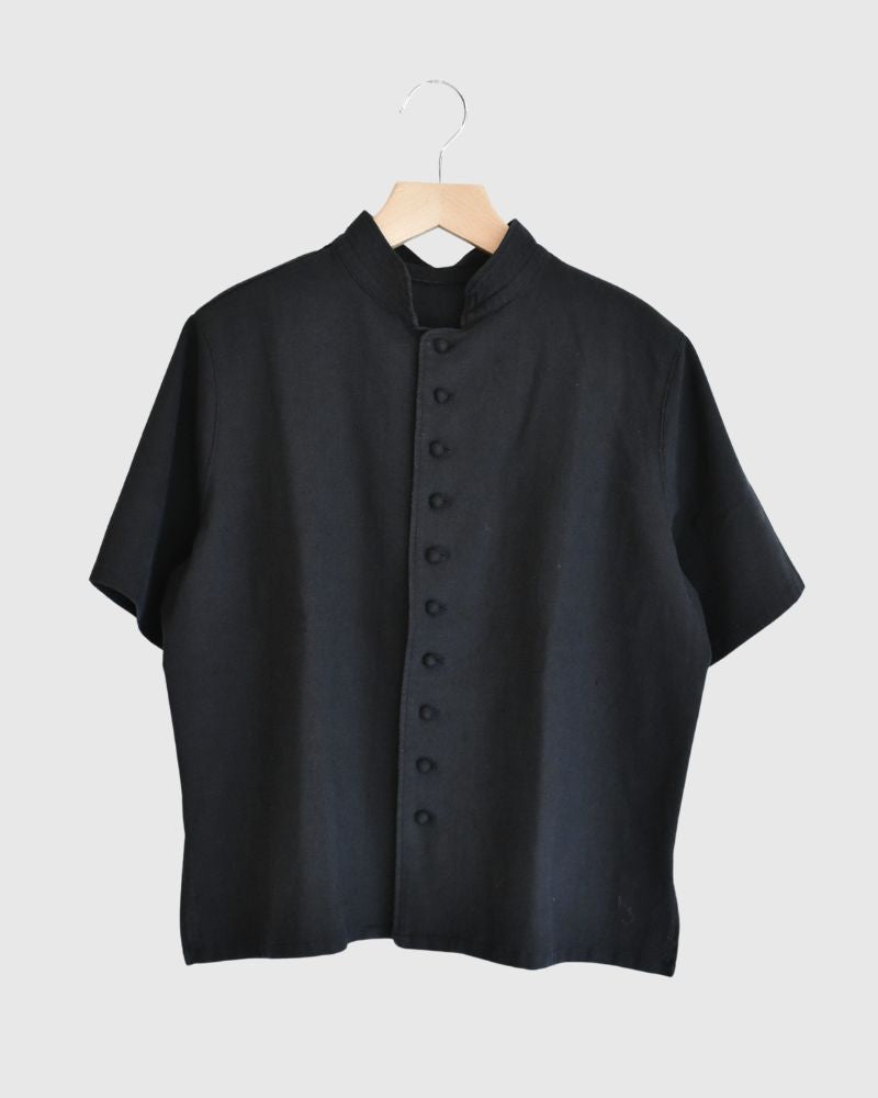 【予約】S/S 8T005 スタンドカラー半袖シャツ（3月）