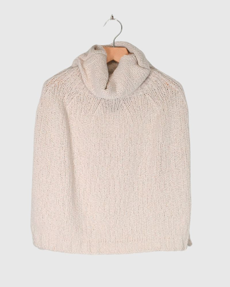 3GG TURTLE NECK PONCHO Natural