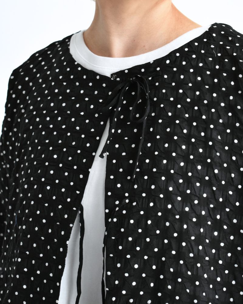 リップルドット カシュクールブラウス Black/White