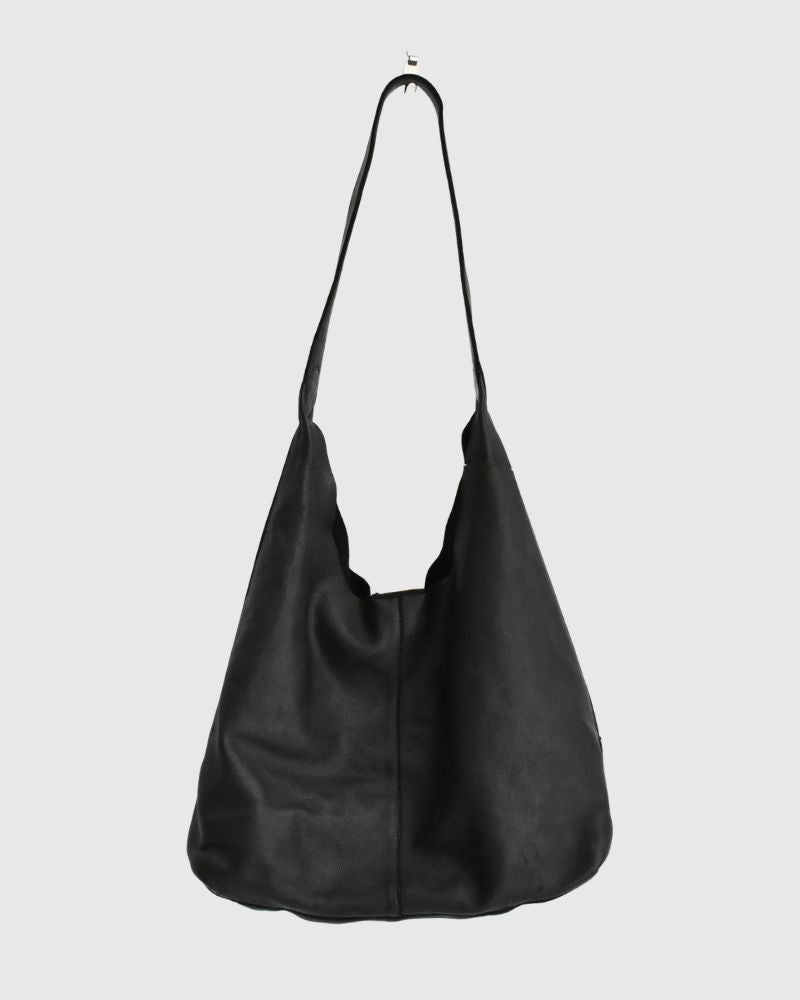 COW LEATHER ONE HANDLE BAG Black
