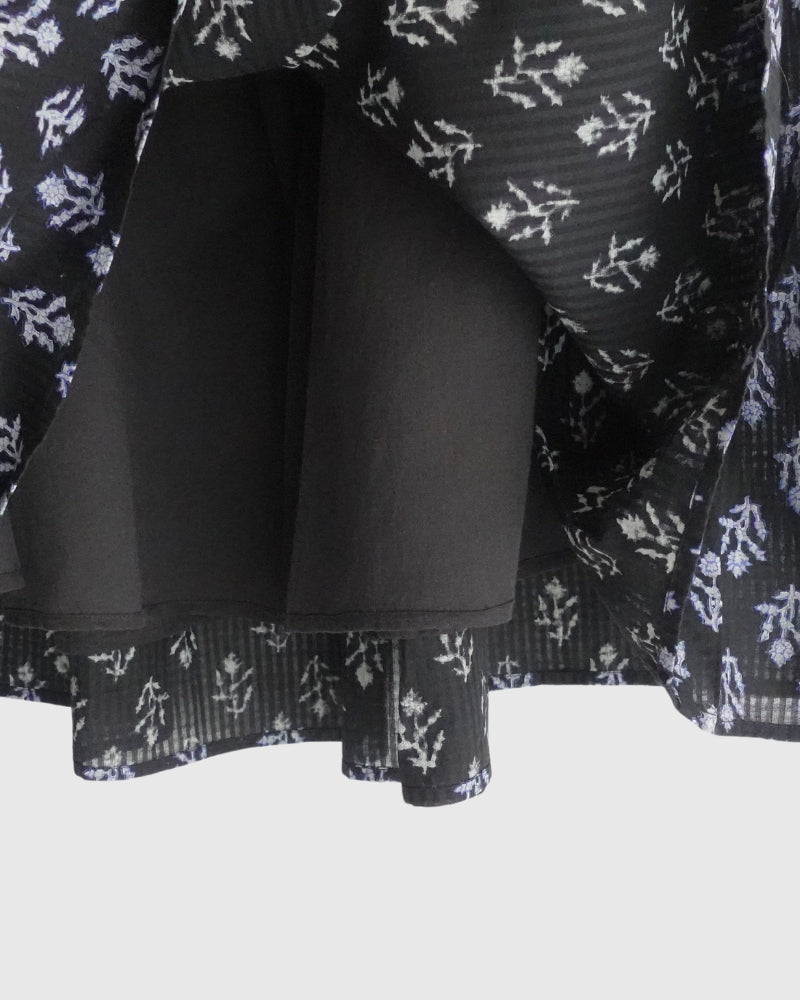 GATHERED SKIRT WITH LINING Black