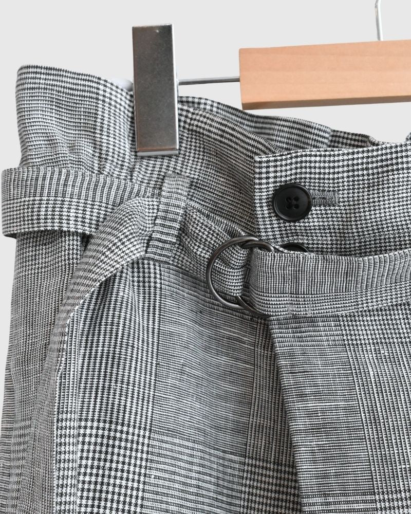 【sale】DREAMING グレンチェック リネンショートパンツ Gray