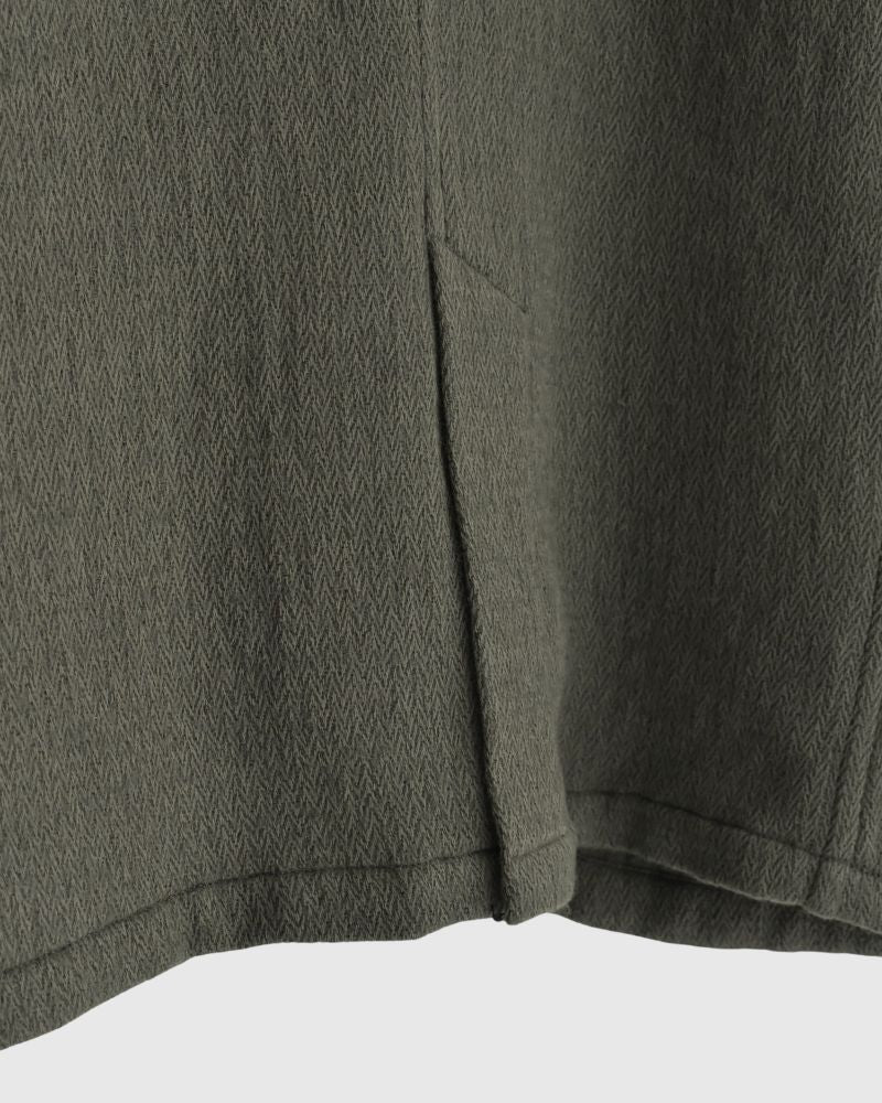 STAND COLLAR FLY FRONT JACKET Olive