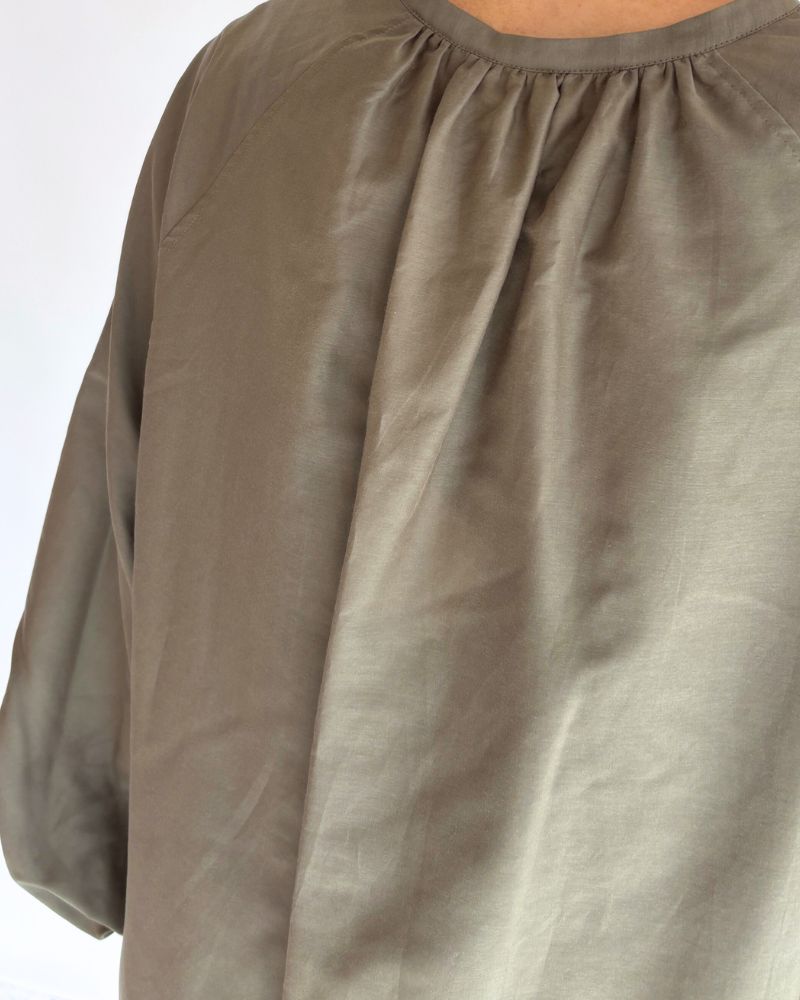 バルーンスリーブ ブラウス（コットンシルク） Khaki