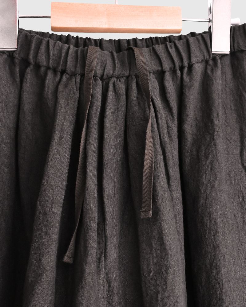 ワイドコクーン ギャザーパンツ（LINEN） Brown