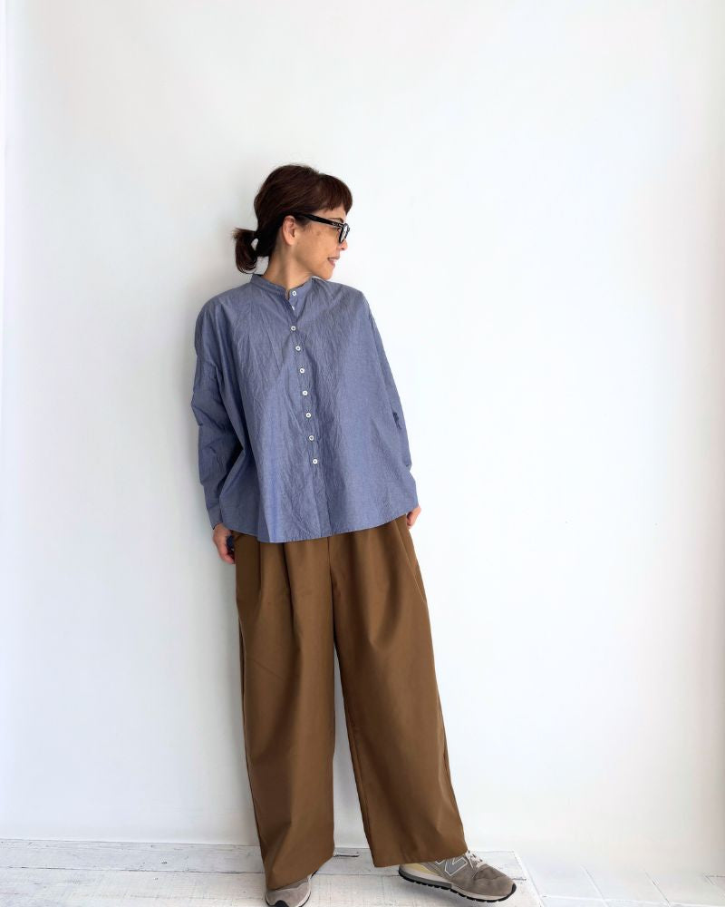 バンドカラービックシャツ Navy