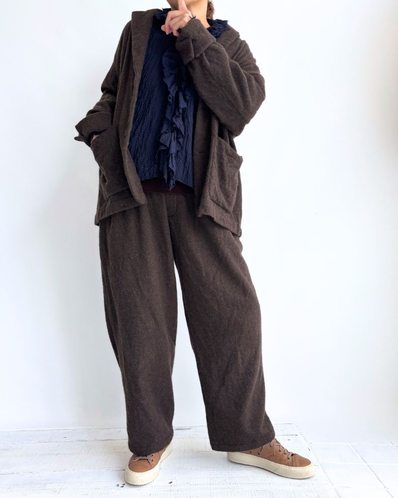 ウールタックパンツ Brown