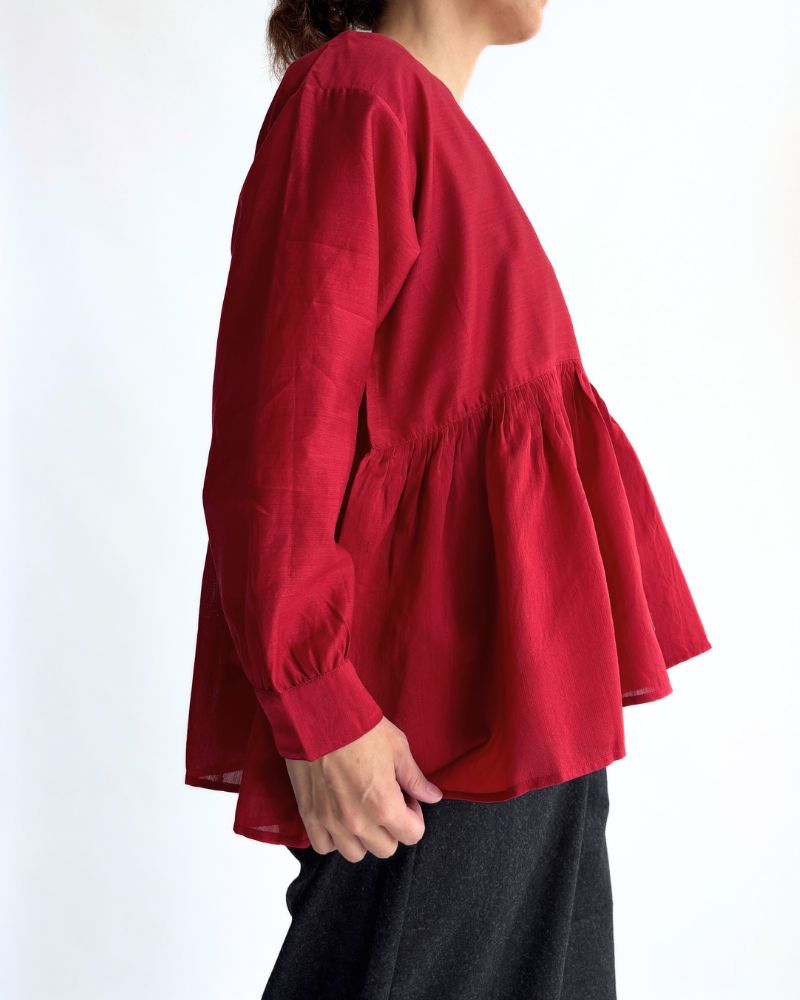 RAHASTHAN TUCK GATHERED PULLOVER Red
