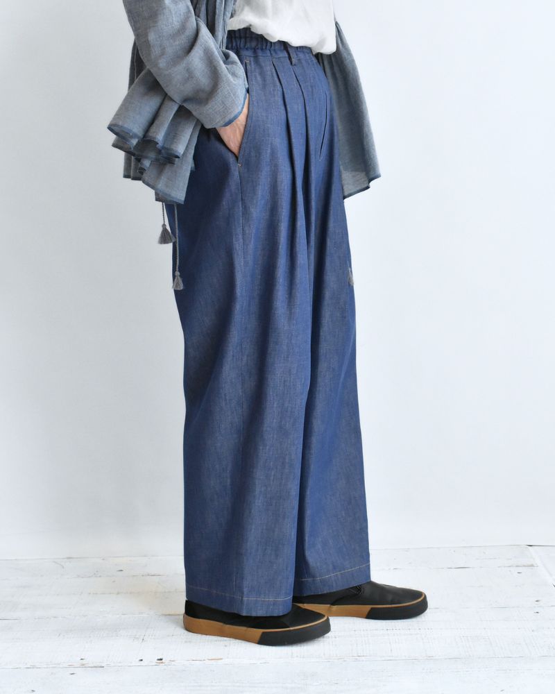 HAKU-DENIM タックパンツ Blue