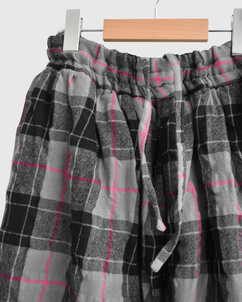 コットンウール チェックパンツ Gray