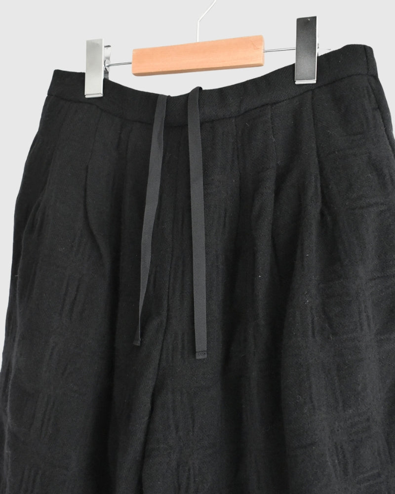 ウールチェックパンツ Black