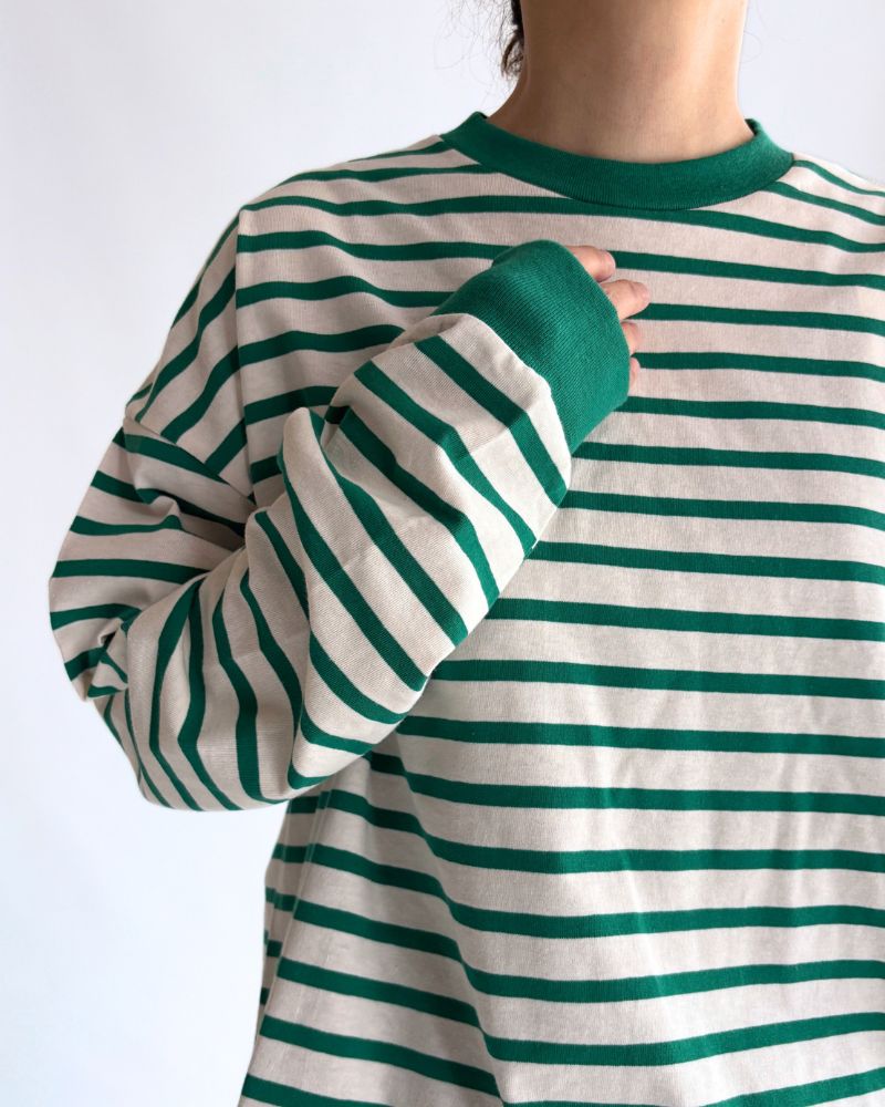 taco cotton ボーダーL/S Pink/Green