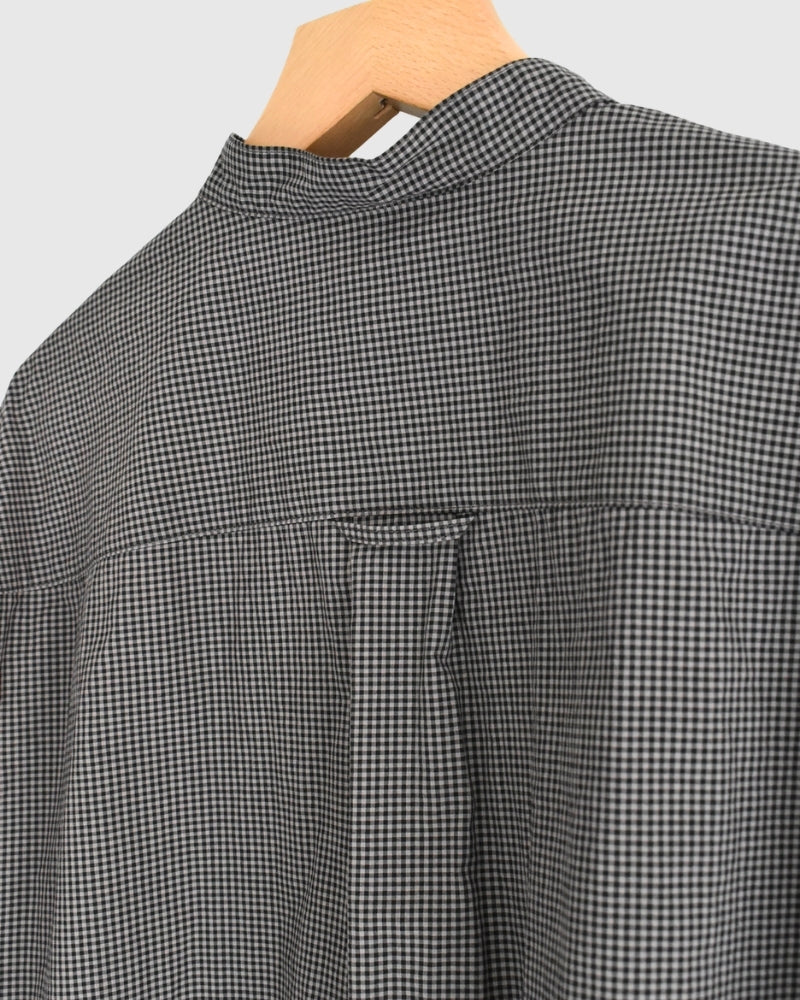 ユーティリティ バンドカラーシャツ BrownGingham