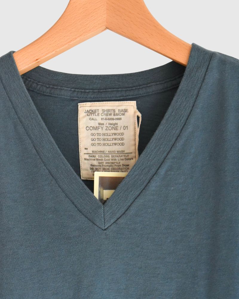 【sale】天竺VネックTシャツ Blue