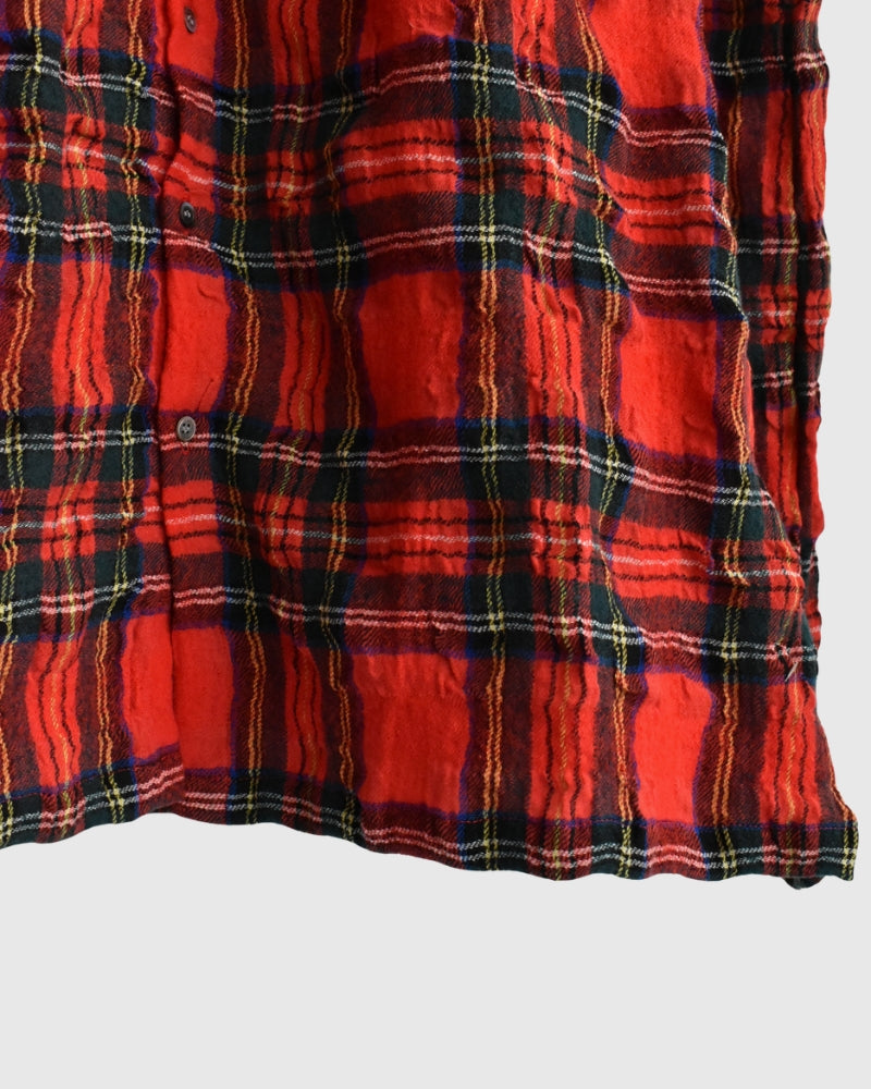 コットンウール タータンチェックドレス Red