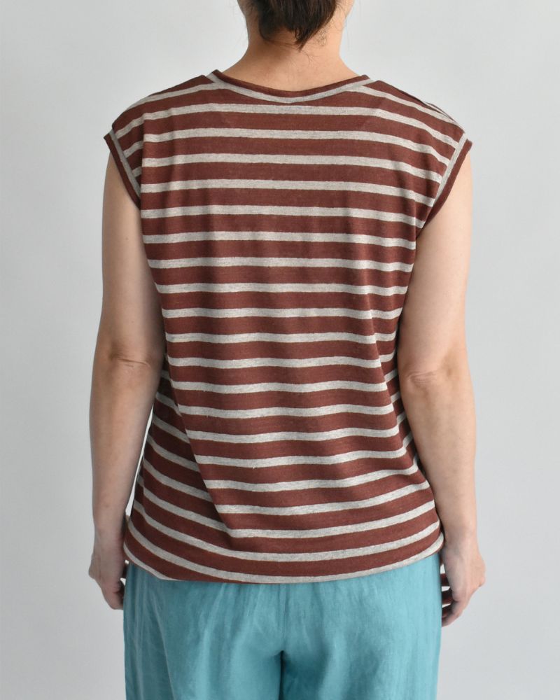 ボーダータンクトップ Brown/Natural