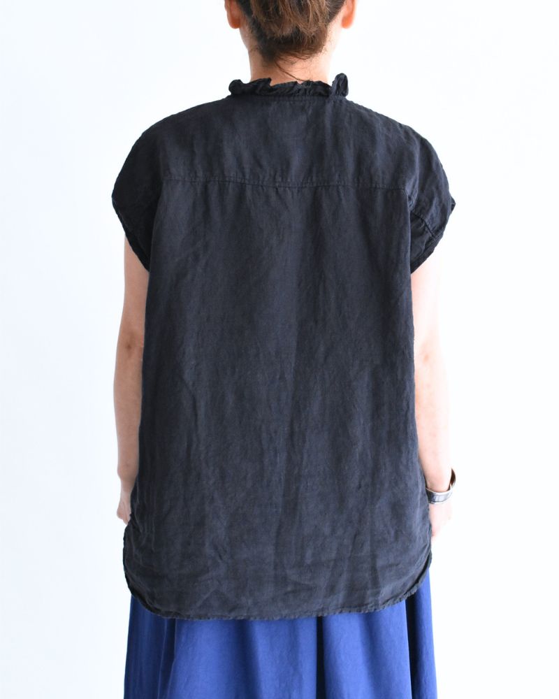 FRENCH/SL FRILL COLLAR SHIRTS Marine
