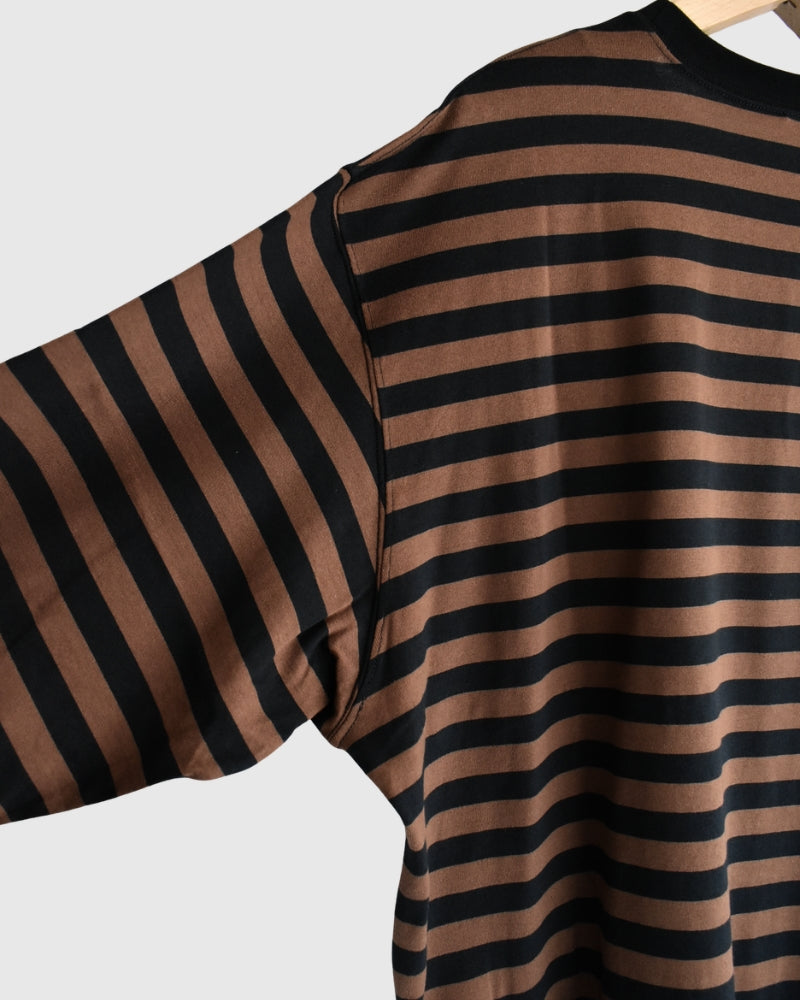 タック コクーンTシャツ Brown/Black Border