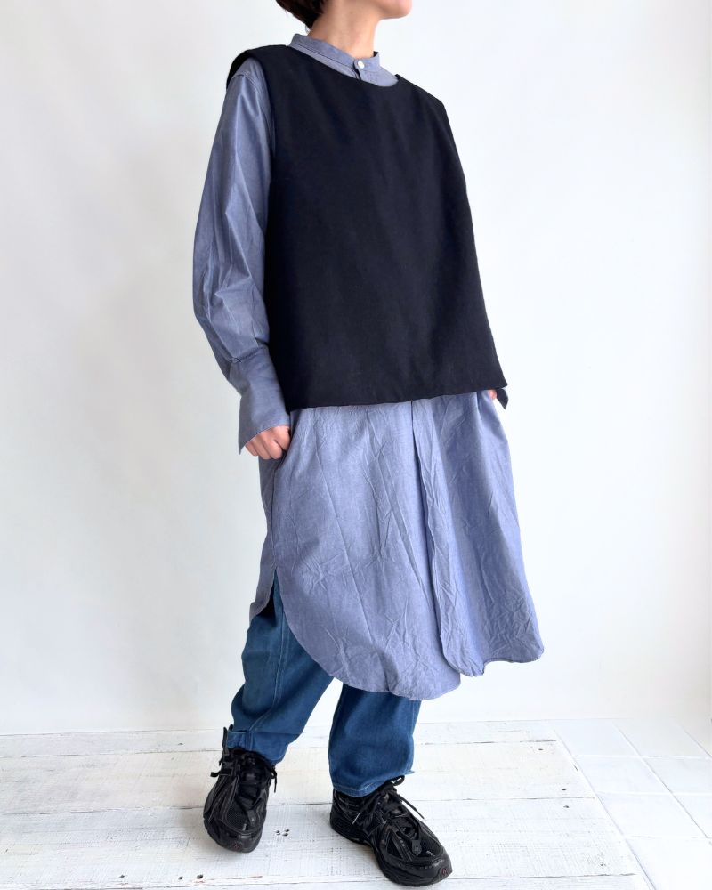 フラノウール クロスベスト Navy