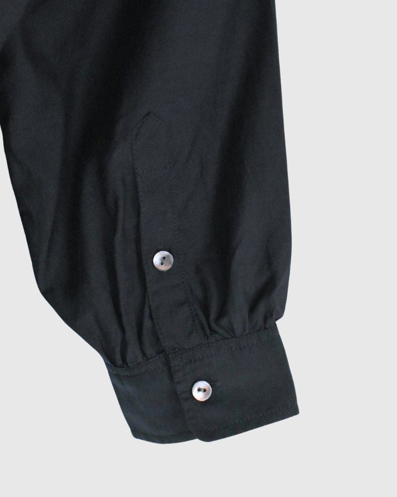 BANGALORE COTTON/SILK PLAIN PULLOVER SHIRT Navy