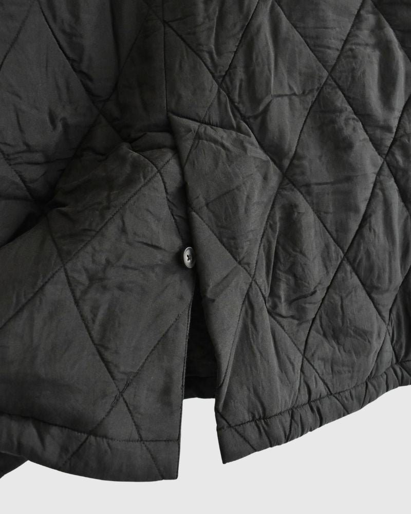 FRONT BUTTON SHORT COAT Black