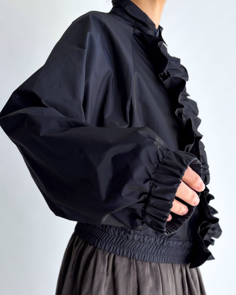 フロントフリル ZIPUP ジャンパー Navy