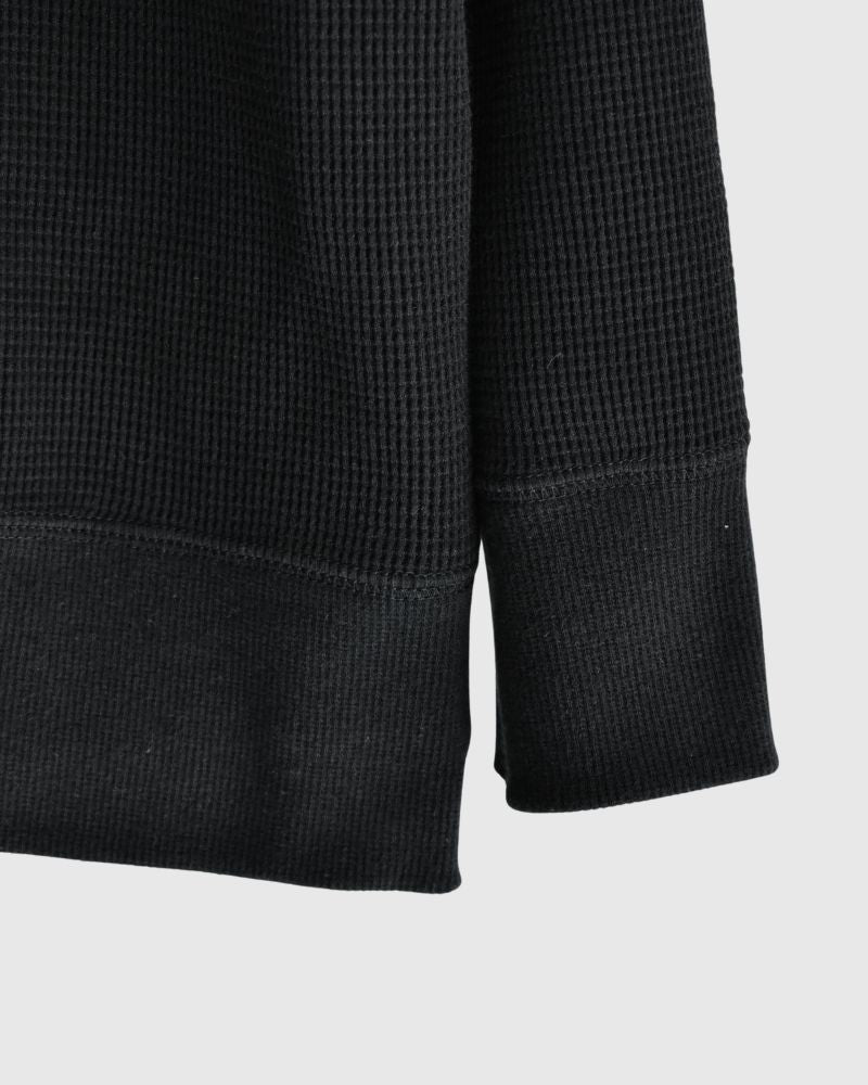 ワッフルロングスリーブTee Black