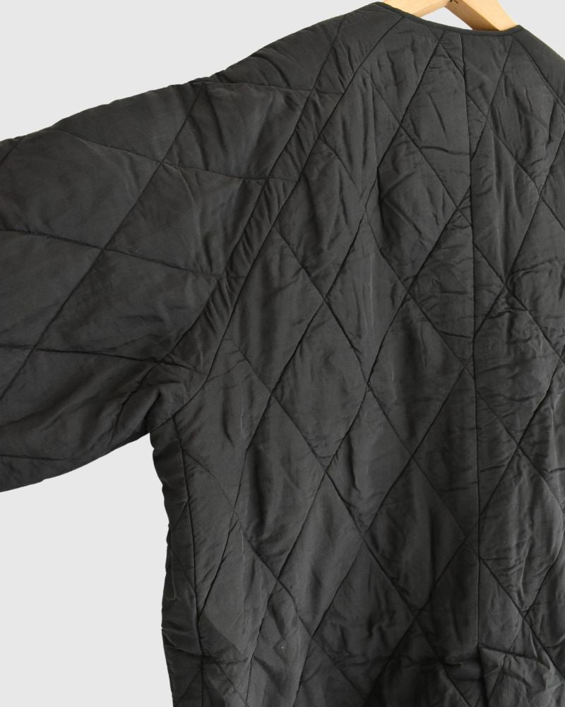 FRONT BUTTON SHORT COAT Black