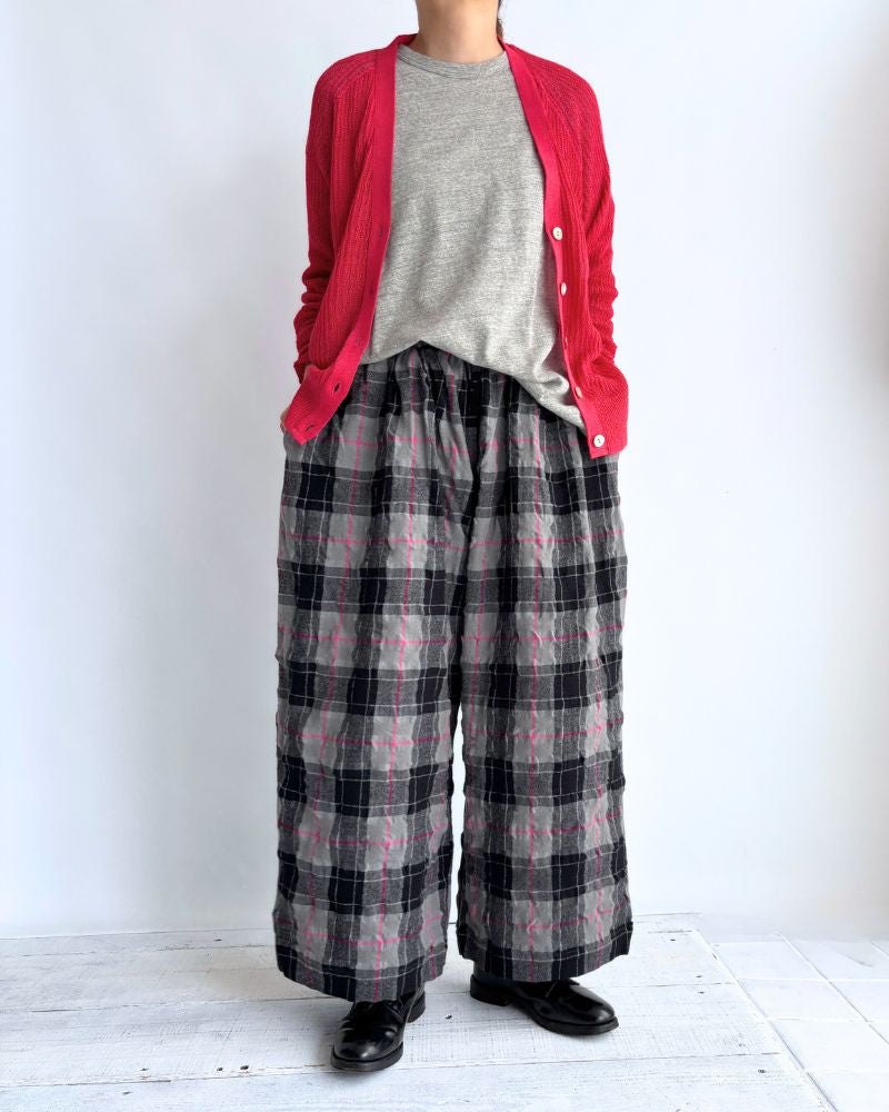 コットンウール チェックパンツ Gray