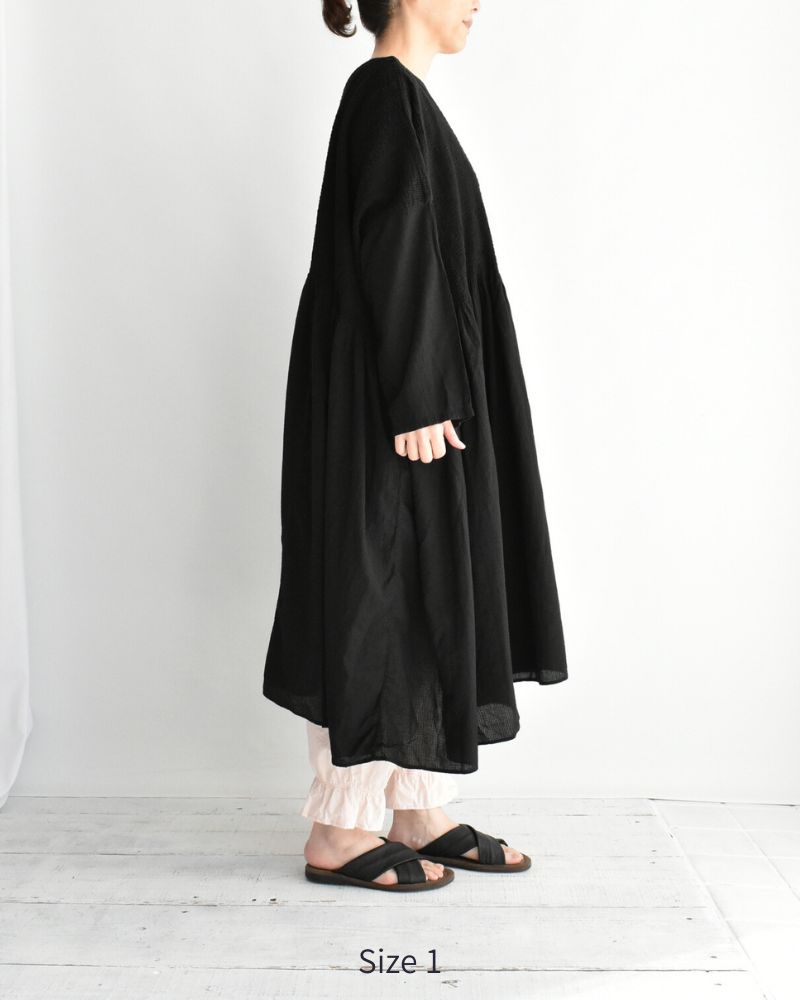 MINI PINTUCK PULLOVER DRESS Black