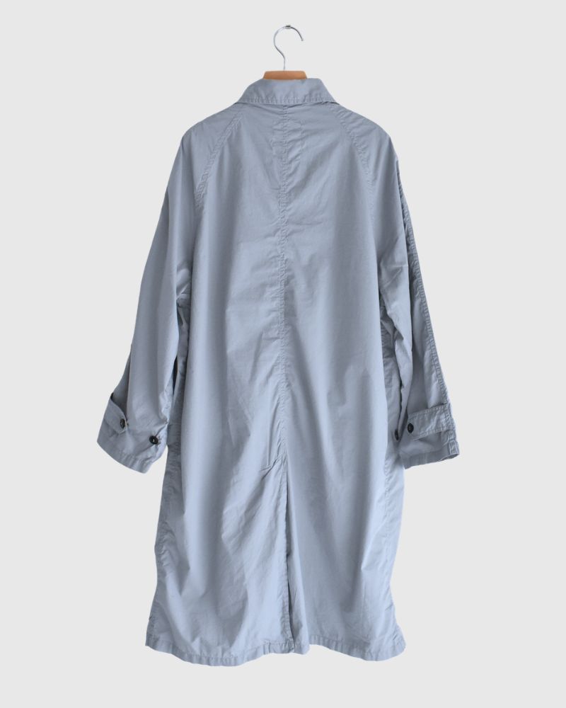 60s COTTON POPLIN OVERDYE BALMACAAN COAT Blue