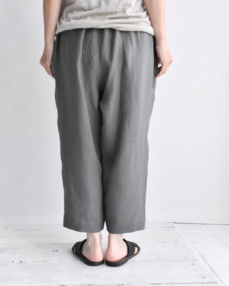 アシメポケットベイカーパンツ（LINEN） DarkGray