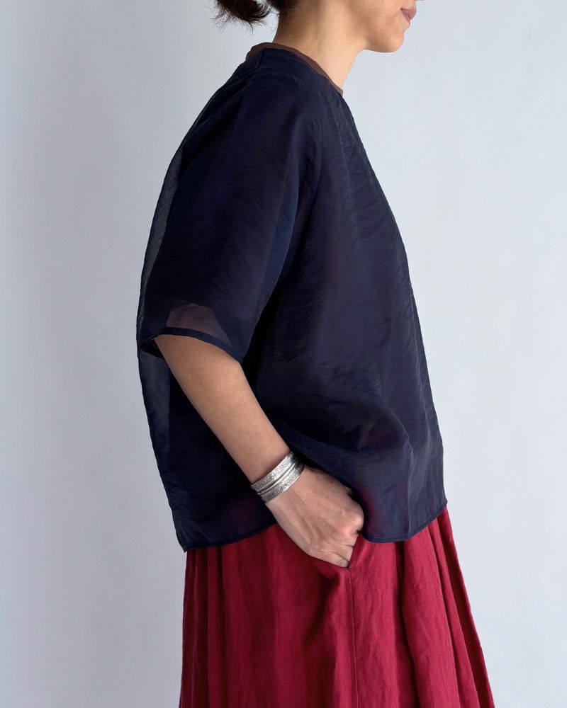 シアーレイヤードトップス 'SAN' Navy