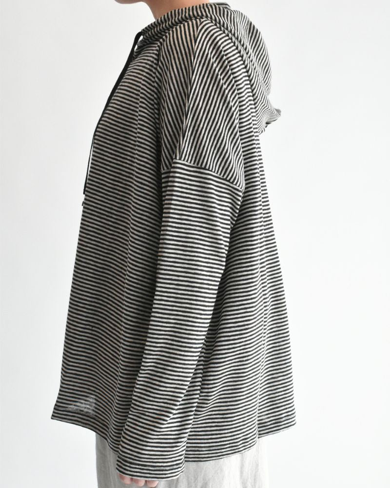 フードカーディガン（LINEN） Natural/Black