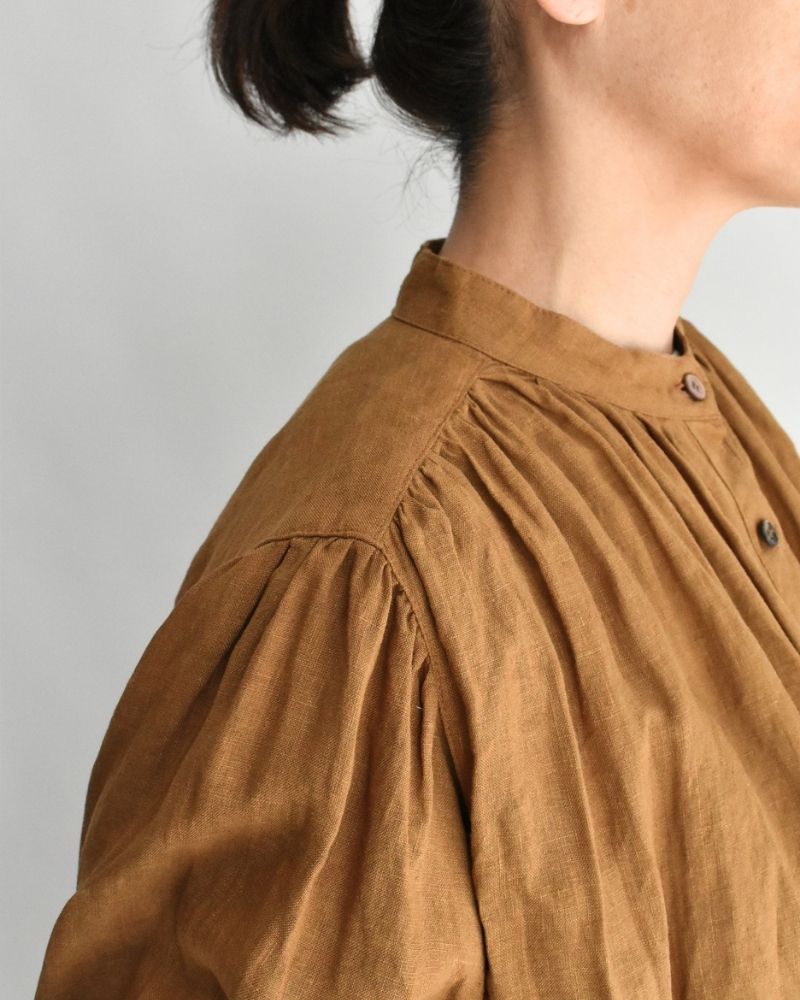フレンチリネン シャツ Camel