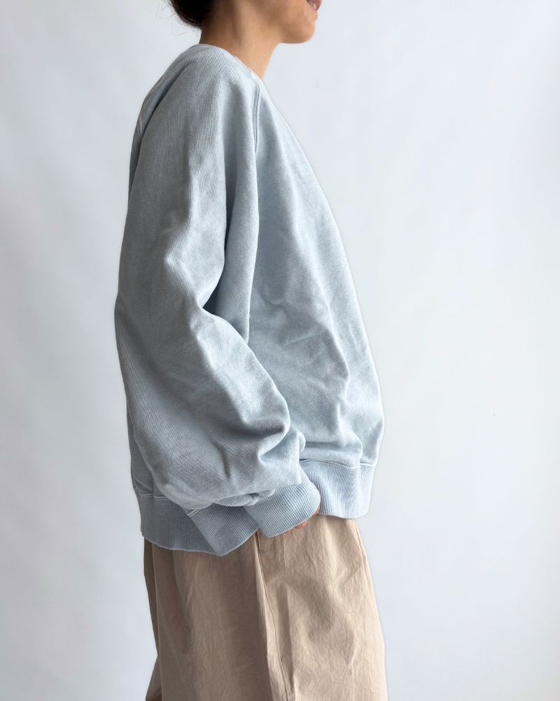Pigment dye スウェットL/S Blue