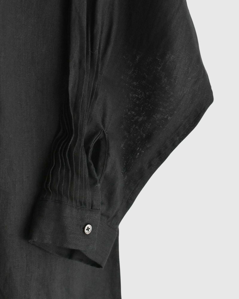 リネンタックシャツドレス Black