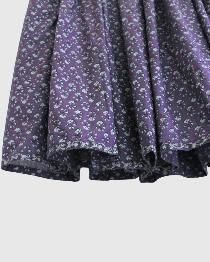 RAJASTHAN TUCK GATHERED SKIRT WITH LINING Purple
