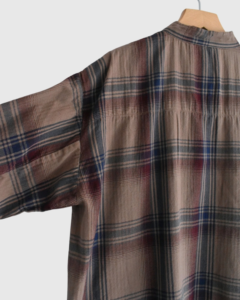 STAND COLLAR SHIRT Mocha