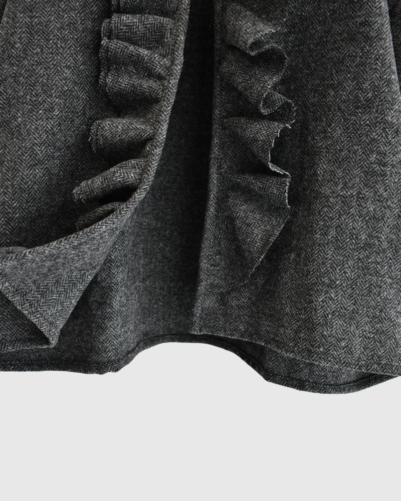 ツイードクワイエットフリルブラウス Black