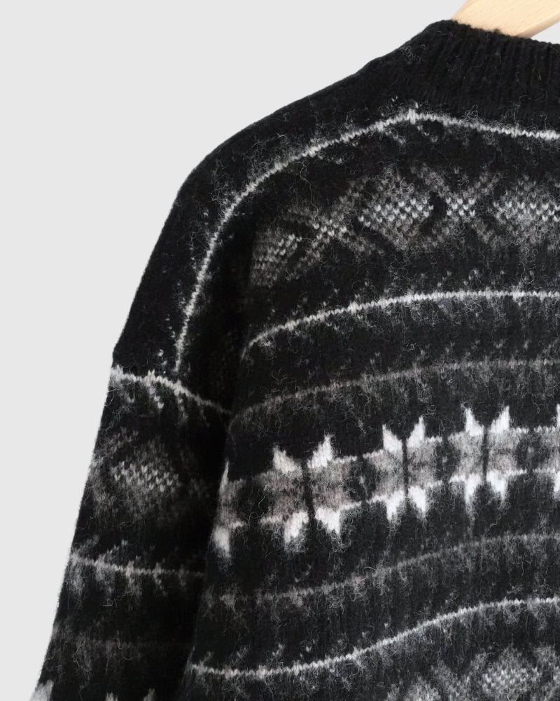 ノルディックニットカーディガン Black